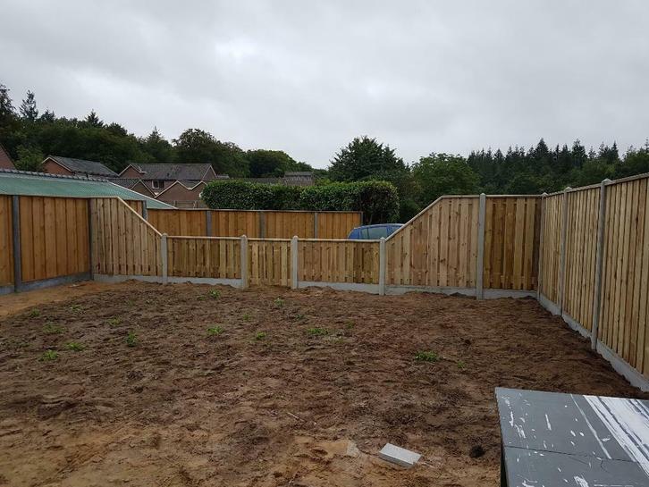 hout/beton schuttingen V.A 95,- p/m incl.  plaatsen btw!!!, Tuin en Terras, Schuttingen, Minder dan 3 meter, Nieuw, Hout, 2 meter of meer