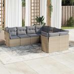 vidaXL 8-delige Loungeset met kussens poly rattan beige, Tuin en Terras, Tuinsets en Loungesets, Verzenden, Nieuw, Rotan, Loungeset