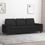 vidaXL Driezitsbank 180 cm stof zwart, Huis en Inrichting, Banken | Bankstellen, Verzenden, Stof, 200 tot 250 cm, Driepersoons