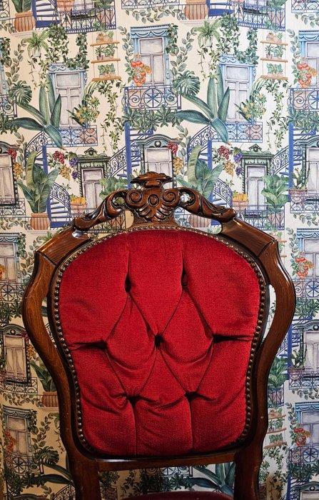 Tessuto Classic Design met bloeiende balkons en trappen -, Antiek en Kunst, Antiek | Kleden en Textiel