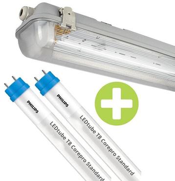 Philips LED TL Armatuur 60cm Dubbel IP65 Waterdicht Incl. 2x beschikbaar voor biedingen