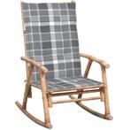 vidaXL Schommelstoel met kussen bamboe, Tuin en Terras, Tuinstoelen, Verzenden, Nieuw, Hout