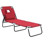 Ligbed Inklapbaar Rood - Retourdeal - Comfort voor weinig!, Tuin en Terras, Tuinstoelen, Ophalen of Verzenden, Nieuw, Metaal