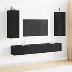 vidaXL TV-kasten 5 pcs Zwart Eiken Middelgroot Bewerkt hout, Huis en Inrichting, Verzenden, 150 tot 200 cm, Nieuw, Minder dan 100 cm