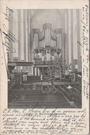 DOESBURG - Interieur St. Martinikerk, Verzamelen, Ansichtkaarten | Nederland, Verzenden