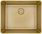 Caressi 50 x 40 CAPPSR50R20G Enkele Keukenspoelbak Goud, Ophalen of Verzenden, Nieuw, Wastafel