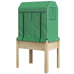 TRUUSK Verhoogd Houten Bloembed Met Kas 86x60x165cm - Verhoo, Tuin en Terras, Verzenden, Nieuw