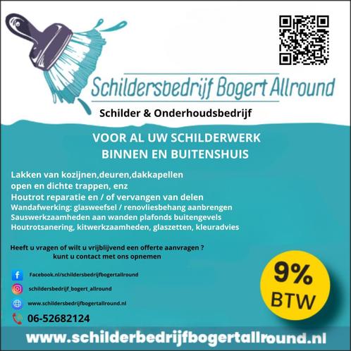 Schildersbedrijf Bogert Allround, Diensten en Vakmensen, Schilders en Behangers, Behangen, Binnenschilderwerk, Buitenschilderwerk