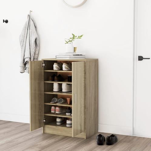 vidaXL Schoenenkast 60x35x92 cm bewerkt hout sonoma, Huis en Inrichting, Kasten | Schoenenrekken, Nieuw, Verzenden