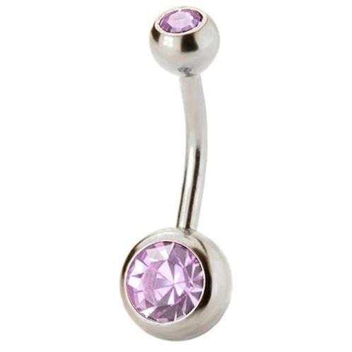 Fako Bijoux® - Navelpiercing - Kristal - Lichtpaars, Sieraden, Tassen en Uiterlijk, Piercings, Verzenden