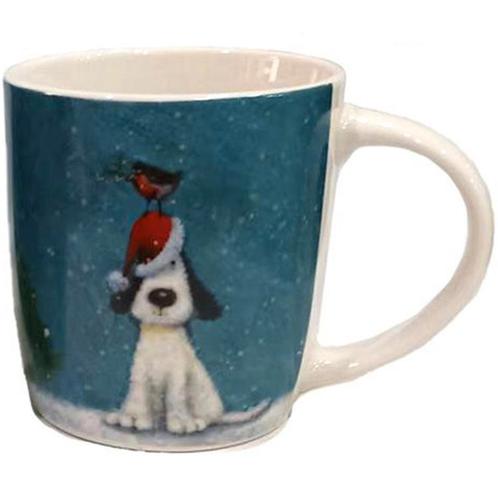 Beker - Kerstmis Hond en Roodborstje - 300ml NIEUW, Huis en Inrichting, Keuken | Servies, Nieuw, Ophalen of Verzenden