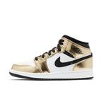 Air Jordan 1 Mid Metallic Gold Black White (GS) - 37.5, Kleding | Dames, Schoenen, Verzenden, Nieuw