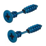 Fako Bijoux® - Oorbellen - Schroef - Schroeven - Blauw, Verzenden, Nieuw