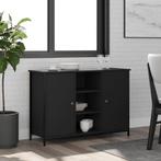 vidaXL Dressoir 100x35x70 cm bewerkt hout zwart, 100 tot 150 cm, Verzenden, Nieuw, 25 tot 50 cm