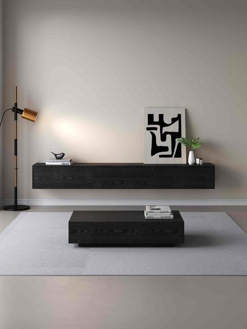 TV meubels NIEUW 180, 240 en 300cm Zwart eiken, Beige, Wit, Huis en Inrichting, Kasten | Televisiemeubels, 25 tot 50 cm, Nieuw