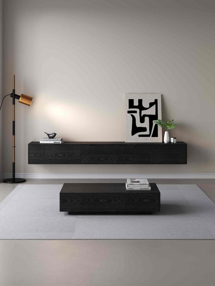 TV meubels NIEUW 180, 240 en 300cm Zwart eiken, Beige, Wit, Huis en Inrichting, Kasten | Televisiemeubels, 25 tot 50 cm, Nieuw
