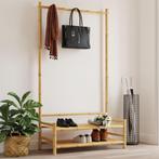 vidaXL Kledingrek met schappen 103x40x183 cm bamboe, Kleding | Dames, Kledingrekken, Verzenden, Nieuw