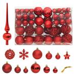 vidaXL 111-delige Kerstballenset polystyreen rood, Verzenden, Nieuw