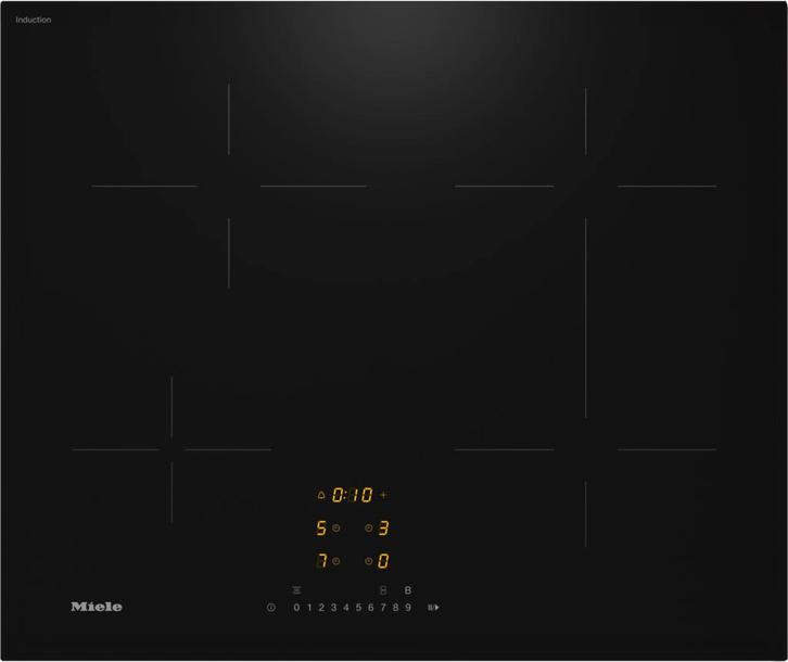 Miele KM7363FL Inbouw Inductiekookplaat 62x52cm 4 pits Zwart, Witgoed en Apparatuur, Kookplaten, Inbouw, Inductie, Nieuw, 4 kookzones