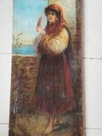 Scuola europea (XIX-XX) - Giovane popolana col ventaglio