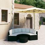 vidaXL 5-delige Loungeset met kussens poly rattan zwart, Tuin en Terras, Tuinsets en Loungesets, Verzenden, Nieuw, Rotan, Loungeset