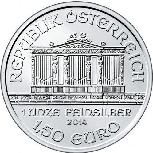 Wiener Philharmoniker 1 oz 2014 (4.643.508 oplage), Postzegels en Munten, Munten | Europa | Niet-Euromunten, Losse munt, Zilver