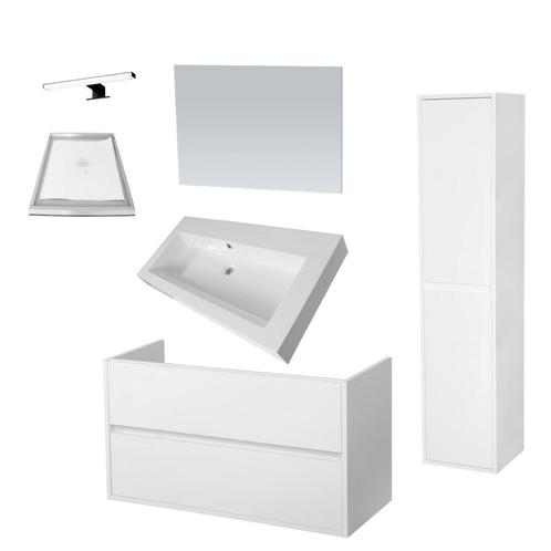 Badkamermeubelset NEXXT Small 100cm Mat Wit, Doe-het-zelf en Verbouw, Sanitair, Bad, Nieuw, Ophalen of Verzenden