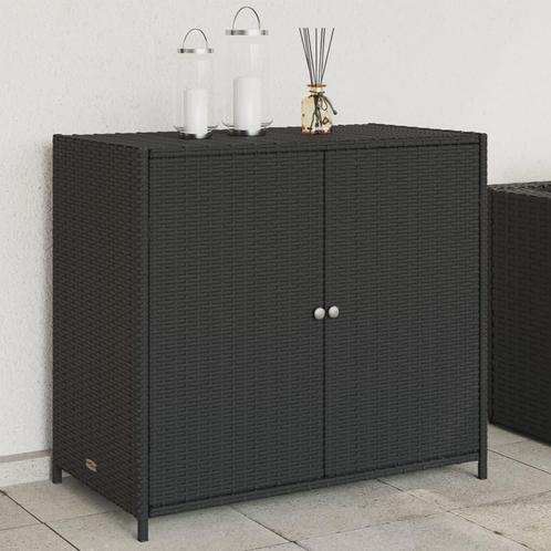 vidaXL Tuinkast 83x45x76 cm poly rattan zwart, Tuin en Terras, Overige Tuin en Terras, Nieuw, Verzenden