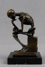 sculptuur, Skeleton Thinker - 15 cm - Gepatineerd brons, Antiek en Kunst