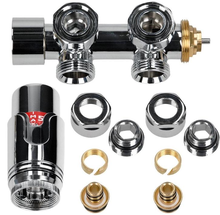 Hoekstopkraan - Inc. thermostaatknop - Zilver - LuxeBath, Tuin en Terras, Buitenkranen, Zo goed als nieuw, Verzenden