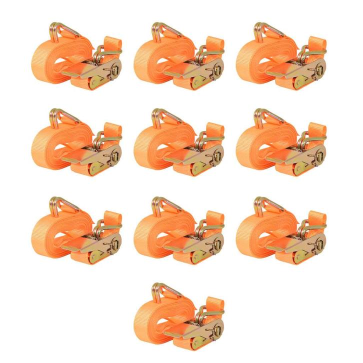 vidaXL Spanbanden 0,4 ton 6mx25mm oranje 10 st, Doe-het-zelf en Verbouw, IJzerwaren en Bevestigingsmiddelen, Nieuw, Verzenden