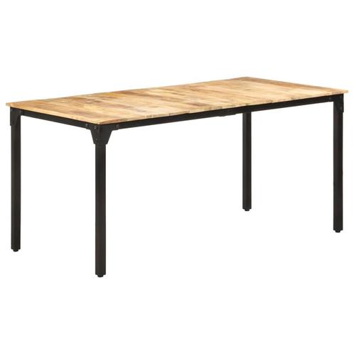 vidaXL Eettafel 160x80x76 cm ruw mangohout, Huis en Inrichting, Tafels | Eettafels, Nieuw, Verzenden
