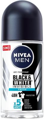 NIVEA MEN INVISIBLE FOR BLACK & WHITE FRESH DEO ROLLER 50 ML, Verzenden, Nieuw