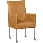 Leren eetkamerstoel Spark - Kenia Cognac (cognac) - Poten, Ophalen of Verzenden, Nieuw, Leer, Industrieel, Modern