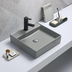 Wastafel Andrea 44x44x10cm mat grijs met 1 kraangat, Doe-het-zelf en Verbouw, Verzenden, Nieuw