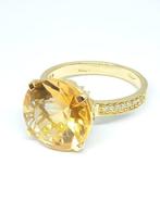 Ring - 18 karaat Geel goud Citrien - Diamant