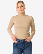 HEMA Dames top Clara rib beige, Verzenden, Nieuw