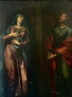 Scuola italiana (XVI-XVII) - Madonna e San Giovanni, Antiek en Kunst