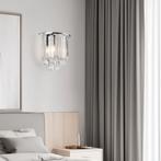 Wandlamp set van 2 Alnwick 24x22x15 cm E14 chroomkleurig lux, Huis en Inrichting, Lampen | Wandlampen, Verzenden, Nieuw