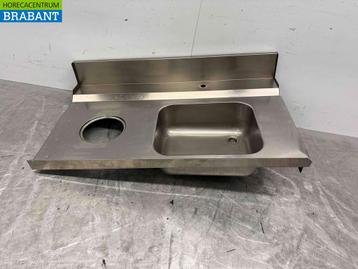 RVS Spoelblad met afvalgat 120 cm Horeca beschikbaar voor biedingen