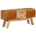 Leren Bankje 107cm | Gebruikt | 55% Korting, Huis en Inrichting, Banken | Bankstellen, Minder dan 75 cm, Ophalen of Verzenden