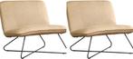 Grijze leren industriële fauteuils zonder armleuning - Ranc, Huis en Inrichting, Nieuw, Ophalen of Verzenden, 75 tot 100 cm, Leer
