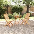 vidaXL Vouw Bistro Set 3 pcs Bruin Massief Acaciahout, Tuin en Terras, Tuinsets en Loungesets, Verzenden, Nieuw