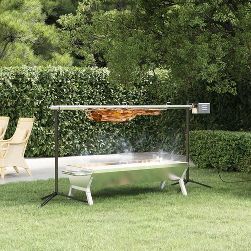 vidaXL Automatische barbecue met motor 150x46,5x82,5 cm, Tuin en Terras, Houtskoolbarbecues, Nieuw, Verzenden