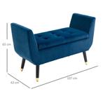 TRUUSK Luxe Zitbank Met Opbergruimte, Gestoffeerde Bank Blau, Verzenden, Nieuw