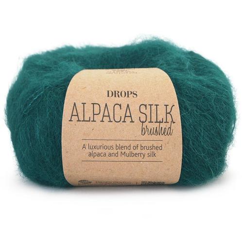 DROPS Brushed Alpaca Silk Uni Colour - 11 bosgroen - Wol G, Hobby en Vrije tijd, Breien en Haken, Ophalen of Verzenden