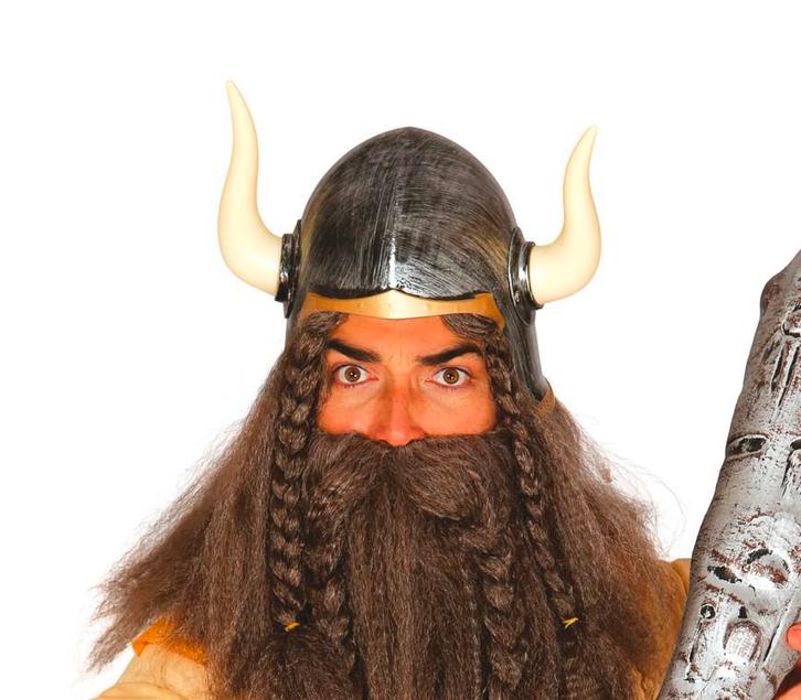 Barbaarse Helm Met Horens, Hobby en Vrije tijd, Feestartikelen, Nieuw, Verzenden