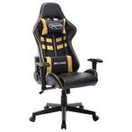 vidaXL Gamestoel kunstleer zwart en goudkleurig, Verzenden, Nieuw