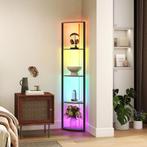 TRUUSK LED Staande Lamp - 5-traps Dimbaar - Met Plank - RGB, Huis en Inrichting, Lampen | Vloerlampen, Verzenden, Nieuw
