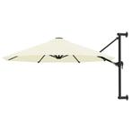 vidaXL Wandparasol met metalen paal 300 cm zandkleurig, Tuin en Terras, Parasols, Verzenden, Nieuw, 3 tot 4 meter, Muurparasol